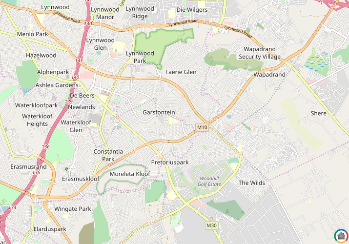 Map location of Garsfontein